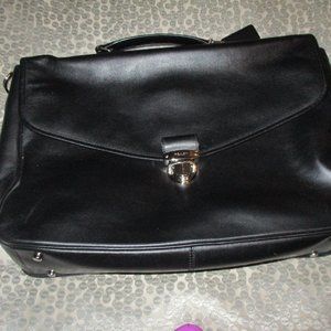 new coach laptop or brief case black leather two straps